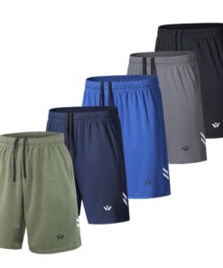 Shorts de sport pour homme séchage rapide taille élastiqueLot de 5 shorts de sport hommePocket shorts running