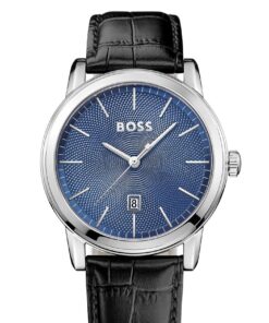BOSS Montre Analogique à Quartz pour Homme Collection Classic 1 - Brillant Design et Durabilité, Bracelet en Cuir Noir -