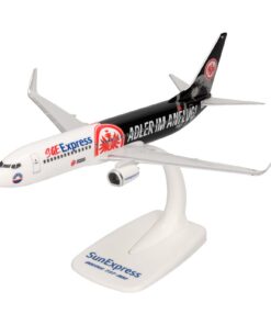 Herpa Modèle réduit Avion Boeing 737-800 Snap-Fit Sun Express Eintracht Frankfurt Collection Socle Plastique