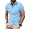 EDITCOZY Polo homme manches courtes pour le golf, casual et confortable en coton jersey