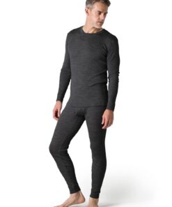 LAPASA Ensemble de sous-Vêtements Thermiques Homme en Laine Mérinos 100% Naturelle Sport Chaud Léger Pantalon Bas et Hau