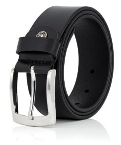 Lindenmann Ceinture en Cuir de Buffle pour Homme, XL, Noir - Largeur 40 mm, Épaisseur 3,8 mm, Ajustable et Idéale pour l