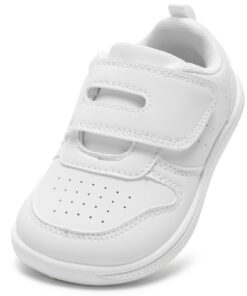 STQ KIDS Chaussures Facile à Nettoyer Antidérapant Tout Blanc Chaussures Pieds Nus Larges Mixte Bebe pour Enfants à La C