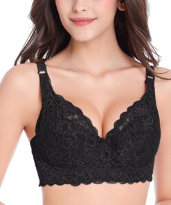 Sous-vêtement Sexy en Dentelle Froncée pour Femmes avec Bretelles Soutien-Gorge Menstruelle Piscine (0 Soutien-Gorge san
