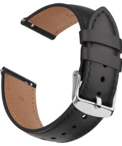 Bracelet de remplacement Wanme Cuir Compatible avec Garmin Venu 2S/Venu 3S/Vivomove 3S / Vivoactive 4S pour Femme, 18mm,