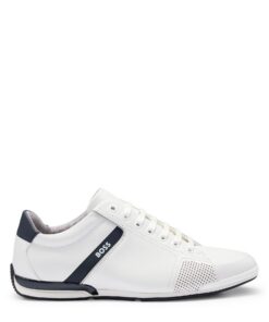 BOSS Hommes Saturn Low Basket en Cuir avec Anti-odeurs - Hommes | Mode Élégante | Parfaits pour le Week-end | Odorless T