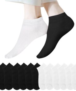 Lakpoau Bas Basses Lot de 12 Paires Homme Femme Coton Respirant Sportifs