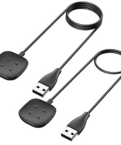 Wanme Fitbit Versa 3/4/Sense/Sense 2 Chargeur Magnétique USB Remplacement 100cm+50cm Compatible Avec Fitbit