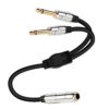 Câble répartiteur en Y XMSJSIY 6,35 mm vers double 6,35 mm - 50 cm pour audioprofessionnels - Incorrects - Sortie DJ