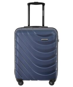 BARRENS Valise à Coque Dure pour Voyage Bleu Foncé | Cabine | 55x39x20cm | 34 L | ABS | 4 Roulettes | Poignée Flexible |