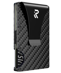 RealPlus Porte-Carte Homme avec Protection RFID, Portefeuille Minimaliste avec Pince à Billets, 12 Cartes Maximum, Cadea