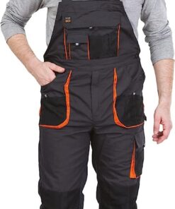 Eco-B Pantalon Homme Taille 46 Orange Coton Machine Wash Salopette