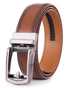 VRLEGEND Ceinture Homme en Cuir pour Costumes Formels - Réglable, Automatique, Boucle Cliquet |5 cm - Offre Boîte Cadeau