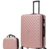 Valise Moyenne Taille CELIMS avec Trousse de Toilette | Bagage Voyage Taille Soute 20kg | Rose Gold