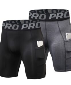 LNFINTDO shorts de compression homme - Sous-vêtements fonctionnels - Short de sport - Séchage rapide et respirant - Poch