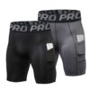LNFINTDO shorts de compression pour homme - Séchage rapide - Respirant - Poche pour téléphone portable