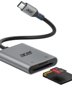 Acer Adaptateur Carte Mémoire MicroSD USB C 5Gbps Simultané Lecture Écriture SD/Micro SD/SDHC/SDXC/MMC iPhone 16 iPad Ma