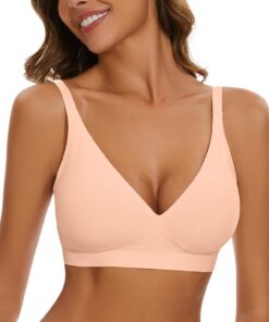WOWENY Soutien-Gorge Sans Armature Feminin Push Up Rembourré - Bralette Classique Douce et Confortable pour Decollete Pl