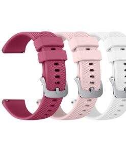 Wanme 3 Pièces Silicone Souple Bracelet pour Garmin Vivoactive 4S / Vivomove 3S / Venu 2S / Venu 3S, Compatible Forerunn