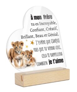 Puto Décor - Gift Heart Acrylic Forme Cœur - Tu ES Génial, Je T'aime, Décoration avec Louveteaux et Étoiles