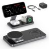 Station de charge EXW pour iPhone 17 16 15 14 13 12 Pro/Max/Plus, Apple Watch 9 8 SE 7 6 5 4 3 2, Airpods 2/3/Pro - Char