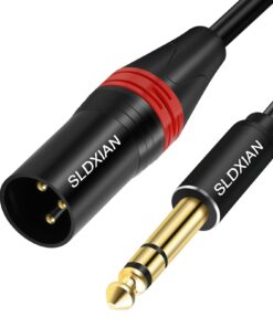 SLDXIAN Câble XLR Jack Symétrique Stéréo 6,35 mm TRS vers XLR Mâle à Mâle pour Guitariste, Professionnels de la Musique,
