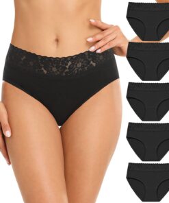 Culottes en coton confortables Wealurre pour femmes | Respirantes | sous-vêtements en lot de 5 | Éco-responsable