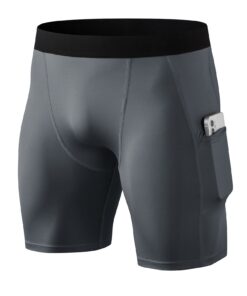 Short de compression Sunxia pour homme avec poches | Collant de sport séchage rapide | Élastique | Shorts de course et g