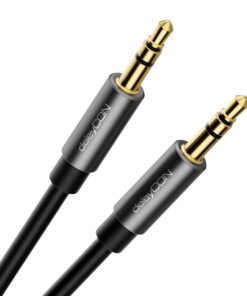deleyCON Câble Jack Audio Stéréo 5m pour Smartphone et Casque - Flexible et Étendant - parfait pour Téléphone Portable,