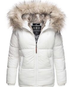 Navahoo B828 Parka d'hiver chaude en fourrure synthétique pour femmes, imperméable, chaude, style urbain, tailles de S à