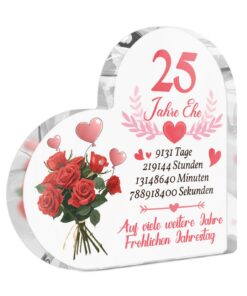 Plaque Acrylique 25 Ans Mariage Décoration - Idéal pour Célébrer le 25e Anniversaire de Mariage - cadeau Original pour C