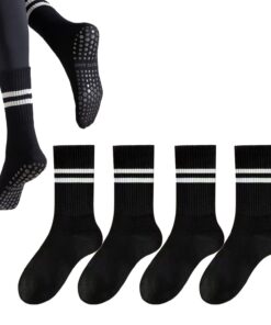 PUOKOTUL Chaussettes Antidérapantes pour Femmes Taille 37-43, Pratiques pour Pilates, Yoga et Danse, Hautement Assurant