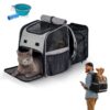 Mobiclinic® Sac à Dos pour Chiens et Chats, Tula, Pliant et Ventilé, Ajustable, 37x29x37.5 cm, Poches et Mangeoire Inclu
