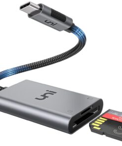 Lecteur de Carte SD/MicroSD Aluminium USB C Thunderbolt 3 Serie iPhone 15 MacBook Pro Air iPad Pro Android Galaxy S23 XP