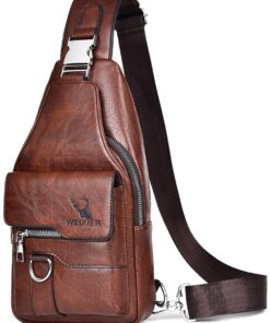 Sacoche Homme Bandoulière PU Cuir Pochette Épaule Business Fonctionnelle Multi-Utilisation pour Homme Femme