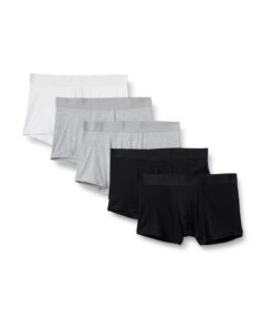 Amazon Essentials Boxers en Jersey De Coton Homme, Lot de 5 pour Hommes, Mode de Vie Daily, Comfort et Respirant, Taille
