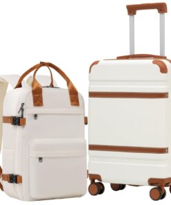 COOLIFE Valise Cabine TSA Rigide 55x35x20 Valide pour Ryanair Spécialement Conçue pour les Voyageurs Globe-trotters GRS