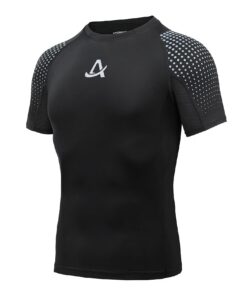 Top AMZSPORT Compression Manches Courtes Couche de Base T-Shirt de Course à Pied Hommes Cool Dry Athlétique