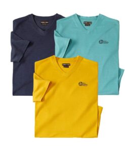 ATLAS FOR MEN Lot de 3 Tee-Shirts Homme | Grande Taille M au 5XL | Hommes | Mode Masculine | Comfort et Durabilité