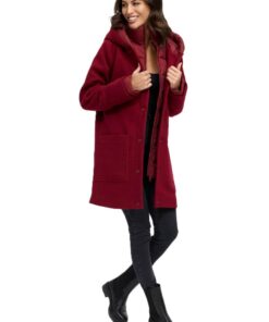 Navahoo Manteau d'hiver chaud pour femme - Fentes de marche, col amovible, grande capuche - N043