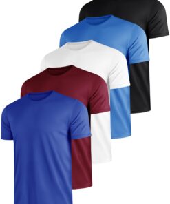 E-LIINJOYE t-shirts de sport pour homme - légers, respirants, séchage rapide - Lot de 3