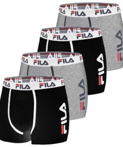 FILA Boxer Homme Coton Hypoallergénique & Stretch Lot de 4