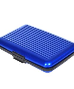 EnixwH Porte Cartes de Crédit en Aluminium pour Hommes et Femmes (Bleu) - 6 Slots, Etui Anti RFID