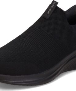 Skechers Ultra Flex |0 Smooth Step Hommes - Chaussures de Sport en Knit/Trim Noires 43 EU | Confort maximal, TechFlex, S