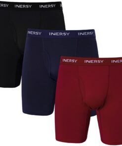 INNERSY - Caleçons Longs Pour Homme en Maille Respirante Anti-Frottement Lot de 3 OEKO-TEX STANDARD 100