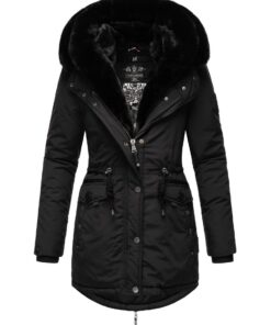 Veste d'hiver Navahoo pour femme avec col en fausse fourrure et capuche en fourrure amovible B938
