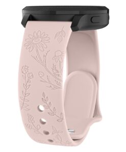 Bracelet gravé Fleurs Wanme pour Garmin Venu/Venu Sq et Femmes - Replacement pour Garmin Venu/Venu Sq 2/Venu 2 Plus/Vivo
