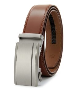 Ceinture habillée PlusZis pour hommes grande et grande taille avec boucle automatique 28" à 60"