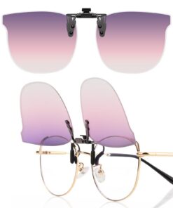 LUFF Clip-On Lunettes de soleil polarisées Cat-Eye pour hommes et femmes, Protection UV400, Anti-Reflection HD