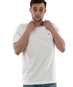 Homme Tommy Jeans T-Shirt Manches Courtes TJM Classic Col Ras-du-Cou 100% Coton